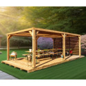 Habrita Tonnelles de jardin Marron Bois massif 21m²