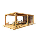 Habrita Tonnelles de jardin Marron Bois massif 21m²