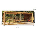 Habrita Tonnelles de jardin Marron Bois massif 21m²