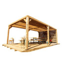 Habrita Tonnelles de jardin Marron Bois massif 21m²