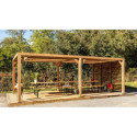 Habrita Tonnelles de jardin Marron Bois massif 21m²