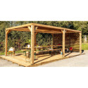 Habrita Tonnelles de jardin Marron Bois massif 21m²