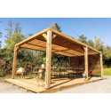 Habrita Tonnelles de jardin Marron Bois massif 21m²