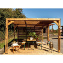 Habrita Tonnelles de jardin Marron Bois massif 21m²