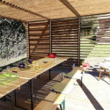 Habrita Tonnelles de jardin Marron Bois massif 21m²