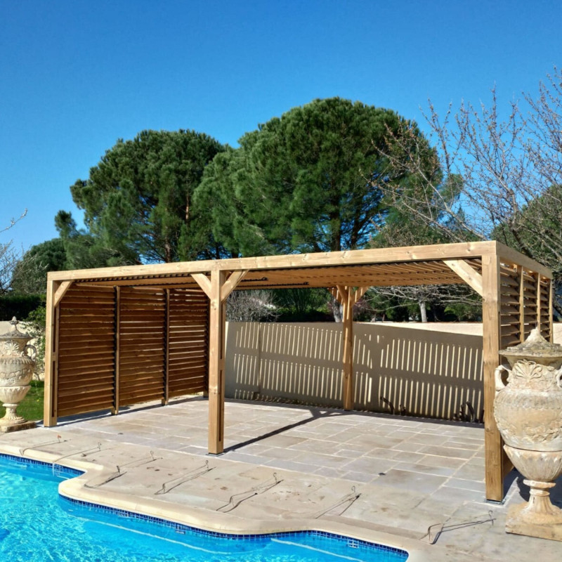 Habrita Tonnelles de jardin Marron Bois massif 21m²