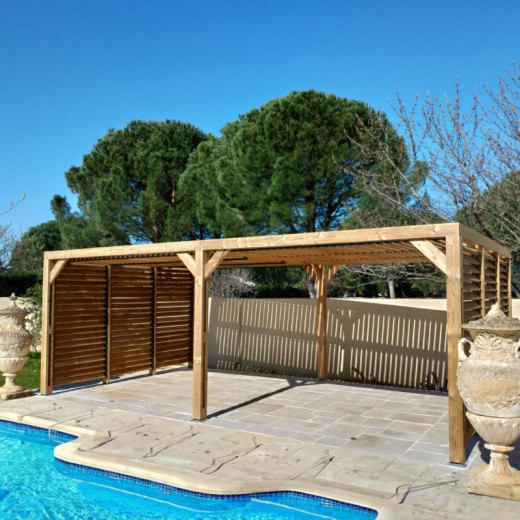 Habrita Tonnelles de jardin Marron Bois massif 21m²