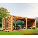 Habrita Tonnelles de jardin Marron Bois massif 21m²