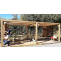 Habrita Tonnelles de jardin Marron Bois massif 21m²