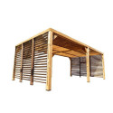 Habrita Tonnelles de jardin Marron Bois massif 21m²