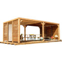 Habrita Tonnelles de jardin Marron Bois massif 21m²