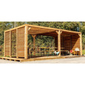 Habrita Tonnelles de jardin Marron Bois massif 21m²