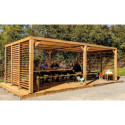 Habrita Tonnelles de jardin Marron Bois massif 21m²