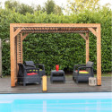 Habrita Tonnelles de jardin Marron Bois massif 7.3m²