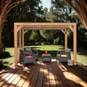 Habrita Tonnelles de jardin Marron Bois massif 7.3m²
