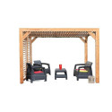 Habrita Tonnelles de jardin Marron Bois massif 7.3m²