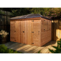 Habrita Tonnelles de jardin Gris Bois massif 10.80m²