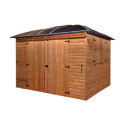 Habrita Tonnelles de jardin Gris Bois massif 10.80m²