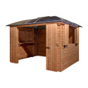Habrita Tonnelles de jardin Gris Bois massif 10.80m²