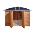 Habrita Tonnelles de jardin Gris Bois massif 10.80m²