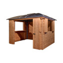 Habrita Tonnelles de jardin Gris Bois massif 10.80m²