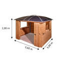 Habrita Tonnelles de jardin Gris Bois massif 10.80m²