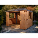 Habrita Tonnelles de jardin Gris Bois massif 10.80m²