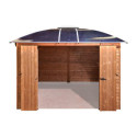 Habrita Tonnelles de jardin Gris Bois massif 10.80m²