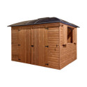 Habrita Tonnelles de jardin Gris Bois massif 10.80m²