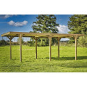Habrita Carport Marron Bois massif 14.40m²