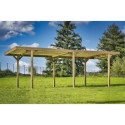 Habrita Carport Marron Bois massif 14.40m²