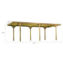Habrita Carport Marron Bois massif 14.40m²