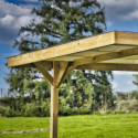 Habrita Carport Marron Bois massif 14.40m²