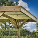 Habrita Carport Marron Bois massif 14.40m²
