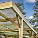 Habrita Carport Marron Bois massif 14.40m²