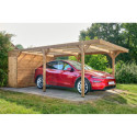 Habrita Carport Marron Bois massif 18.90m²