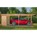 Habrita Carport Marron Bois massif 18.90m²