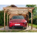 Habrita Carport Marron Bois massif 18.90m²