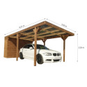 Habrita Carport Marron Bois massif 18.90m²