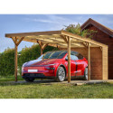 Habrita Carport Marron Bois massif 18.90m²