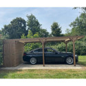 Habrita Carport Marron Bois massif 18.90m²