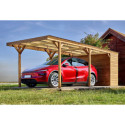 Habrita Carport Marron Bois massif 18.90m²