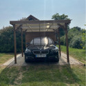 Habrita Carport Marron Bois massif 18.90m²