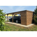 Habrita Carport Marron Bois massif 18.90m²