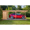 Habrita Carport Marron Bois massif 18.90m²