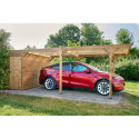 Habrita Carport Marron Bois massif 18.90m²