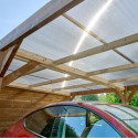 Habrita Carport Marron Bois massif 18.90m²