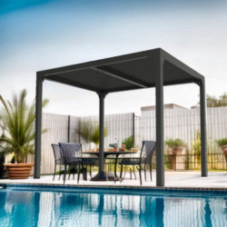 Habrita Pergolas bioclimatiques Gris Aluminium 7.2m²