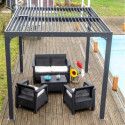 Habrita Pergolas bioclimatiques Gris Aluminium 7.2m²