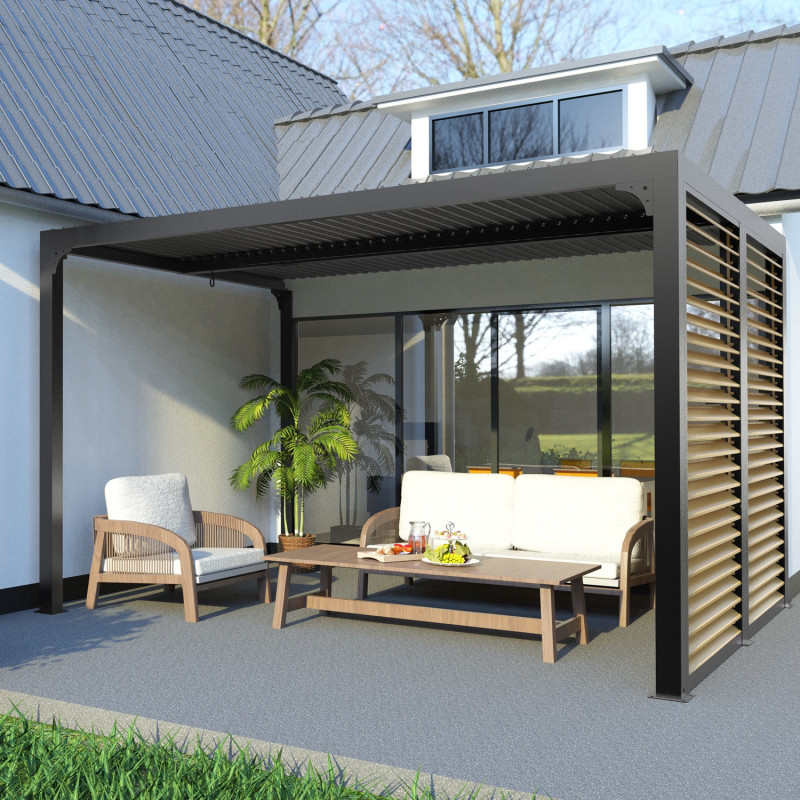 Habrita Pergolas bioclimatiques Gris Aluminium 10.80m²